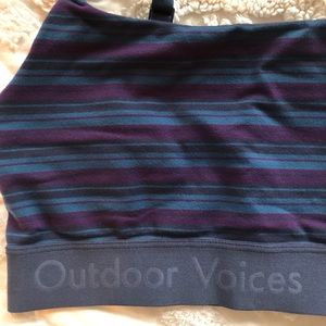 Outdoor Voices Striped Bra Top